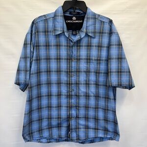 Decibel Shirt Mens Extra Large Multicolor Short Sleeve 100% Cotton Plaid Logo